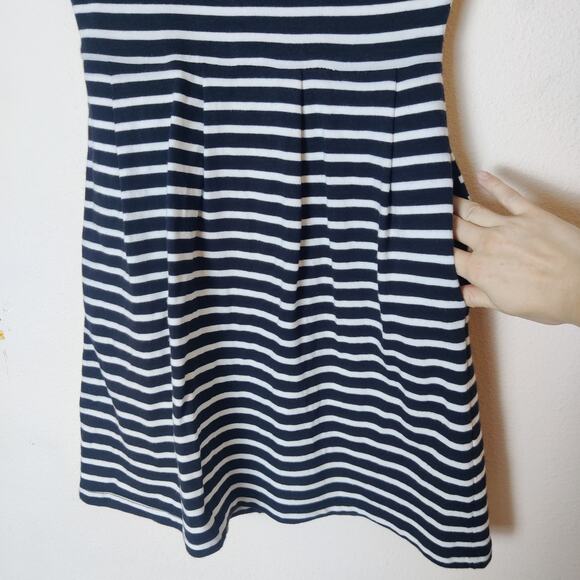 French Connection B&W Stripe Paris Chic Retro A-line Open Back Knit Dress 8 Twee - Picture 7 of 14
